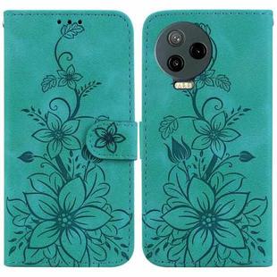 For Infinix Note 12 Pro 4G / Note 12 2023 Lily Embossed Leather Phone Case(Green)