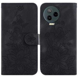 For Infinix Note 12 Pro 4G / Note 12 2023 Lily Embossed Leather Phone Case(Black)
