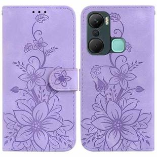 For Infinix Hot 12 Pro Lily Embossed Leather Phone Case(Purple)