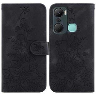 For Infinix Hot 12 Pro Lily Embossed Leather Phone Case(Black)