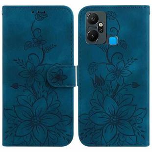 For Infinix Smart 6 Plus Lily Embossed Leather Phone Case(Dark Blue)