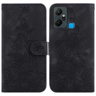 For Infinix Smart 6 Plus Lily Embossed Leather Phone Case(Black)