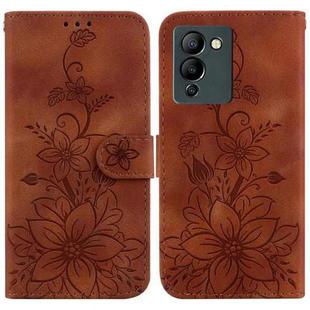 For Infinix Note 12 G96 / X670 Lily Embossed Leather Phone Case(Brown)