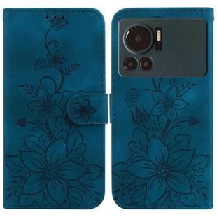 For Infinix Note 12 VIP Lily Embossed Leather Phone Case(Dark Blue)