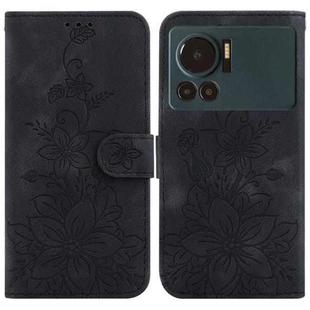 For Infinix Note 12 VIP Lily Embossed Leather Phone Case(Black)