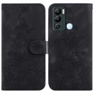 For Infinix Hot 12i Lily Embossed Leather Phone Case(Black)