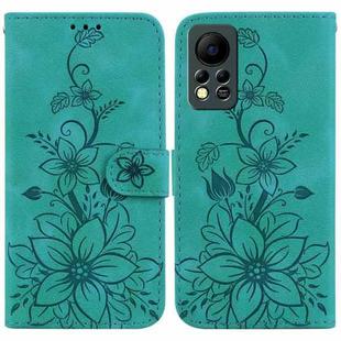 For Infinix Hot 11s NFC / X6812B Lily Embossed Leather Phone Case(Green)