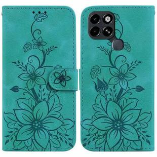 For Infinix Smart 6 Lily Embossed Leather Phone Case(Green)