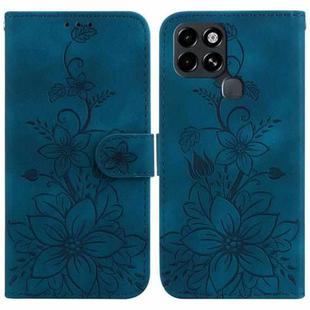 For Infinix Smart 6 Lily Embossed Leather Phone Case(Dark Blue)