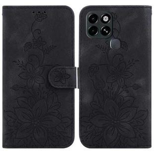 For Infinix Smart 6 Lily Embossed Leather Phone Case(Black)
