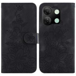 For Infinix Smart 7 HD Lily Embossed Leather Phone Case(Black)