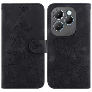 For Infinix Hot 40 / Hot 40 Pro Lily Embossed Leather Phone Case(Black)