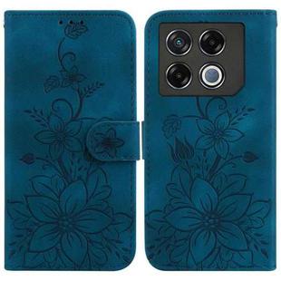 For Infinix GT 20 Pro 5G Lily Embossed Leather Phone Case(Dark Blue)