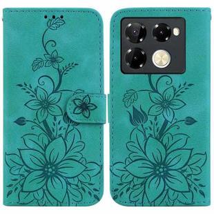 For Infinix Note 40 Pro 4G / 5G Lily Embossed Leather Phone Case(Green)