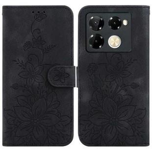 For Infinix Note 40 Pro+ 5G Lily Embossed Leather Phone Case(Black)
