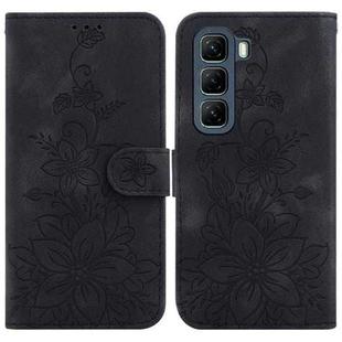 For Infinix Hot 50 4G Lily Embossed Leather Phone Case(Black)