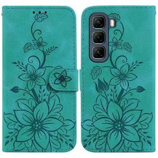 For Infinix Hot 50 5G Lily Embossed Leather Phone Case(Green)