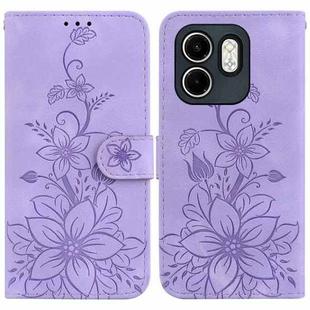 For Infinix Hot 50i / Smart 9 Lily Embossed Leather Phone Case(Purple)