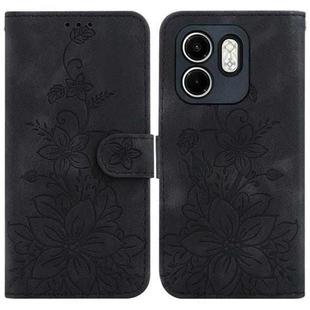 For Infinix Hot 50i / Smart 9 Lily Embossed Leather Phone Case(Black)