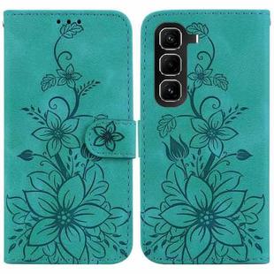 For Infinix Hot 50 Pro 4G Lily Embossed Leather Phone Case(Green)