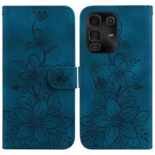 For Infinix Note 50 Pro+ Lily Embossed Leather Phone Case(Dark Blue)
