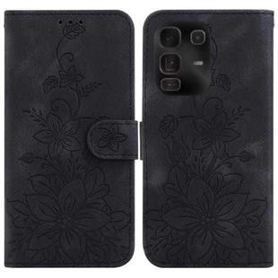 For Infinix Note 50 Pro+ Lily Embossed Leather Phone Case(Black)
