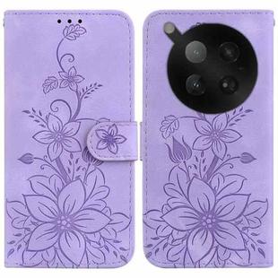 For Infinix Zero 40 4G / 5G Lily Embossed Leather Phone Case(Purple)
