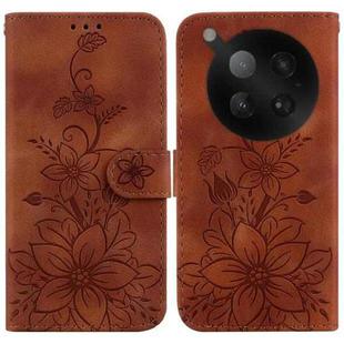 For Infinix Zero 40 4G / 5G Lily Embossed Leather Phone Case(Brown)