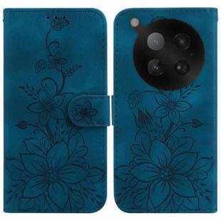 For Infinix Zero 40 4G / 5G Lily Embossed Leather Phone Case(Dark Blue)