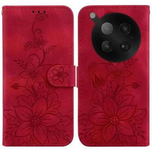 For Infinix Zero 40 4G / 5G Lily Embossed Leather Phone Case(Red)