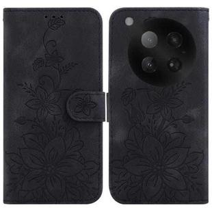For Infinix Zero 40 4G / 5G Lily Embossed Leather Phone Case(Black)