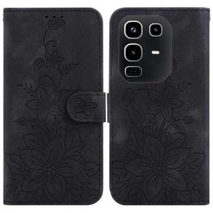 For Infinix Note 50 4G / Note 50 Pro 4G Lily Embossed Leather Phone Case(Black)