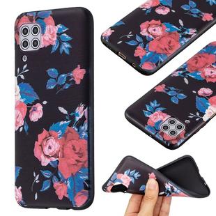 For Huawei P40 lite Embossment Patterned TPU Soft Protector Cover Case(Red Flower)