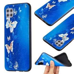 For Huawei P40 lite Embossment Patterned TPU Soft Protector Cover Case(Golden Butterfly)