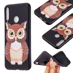 For Huawei Y7p / P40 lite E Embossment Patterned TPU Soft Protector Cover Case(Owl)