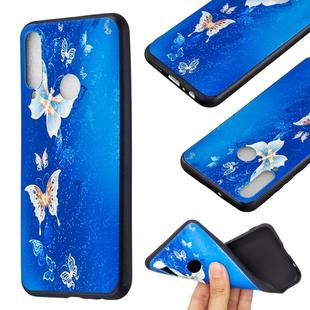For Huawei Y6p Embossment Patterned TPU Soft Protector Cover Case(Golden Butterfly)
