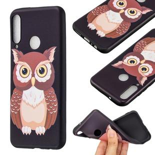 For Huawei Y6p Embossment Patterned TPU Soft Protector Cover Case(Owl)