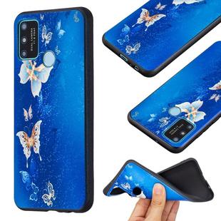 For Honor 9A Embossment Patterned TPU Soft Protector Cover Case(Golden Butterfly)