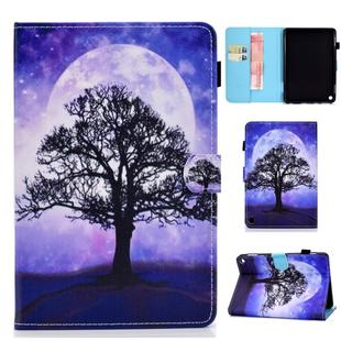 For Amazon Kindle Fire HD 8 (2020) Sewing Thread Horizontal Painted Flat Leather Case with Sleep Function & Pen Cover & Anti Skid Strip & Card Slot & Holder(Life Tree)