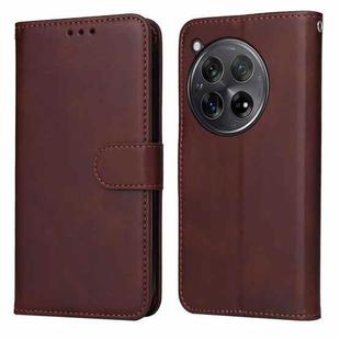 For OnePlus 12R Classic Calf Texture Flip Leather Phone Case(Brown)