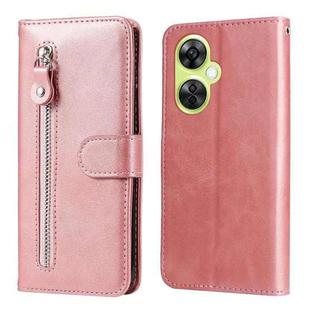 For OnePlus Nord CE 3 Lite/Nord N30 Fashion Calf Texture Zipper Leather Phone Case(Rose Gold)