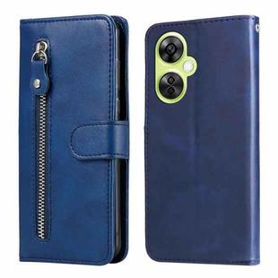 For OnePlus Nord CE 3 Lite/Nord N30 Fashion Calf Texture Zipper Leather Phone Case(Blue)