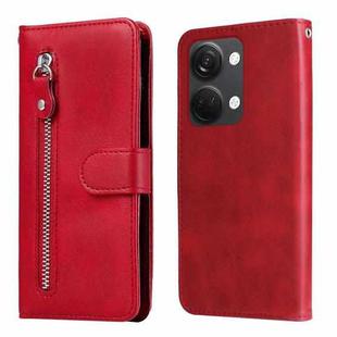 For OnePlus Nord 3/Ace 2V Fashion Calf Texture Zipper Leather Phone Case(Red)