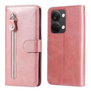 For OnePlus Nord 3/Ace 2V Fashion Calf Texture Zipper Leather Phone Case(Rose Gold)