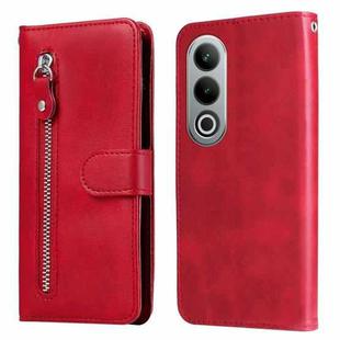 For OnePlus Ace 3V Fashion Calf Texture Zipper Leather Phone Case(Red)