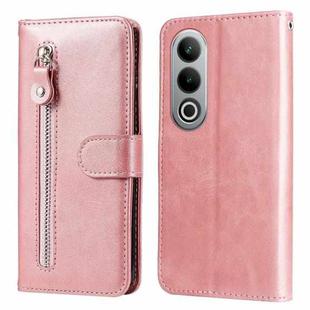 For OnePlus Ace 3V Fashion Calf Texture Zipper Leather Phone Case(Rose Gold)