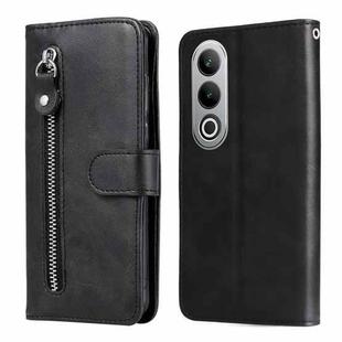 For OnePlus Nord CE4 Fashion Calf Texture Zipper Leather Phone Case(Black)