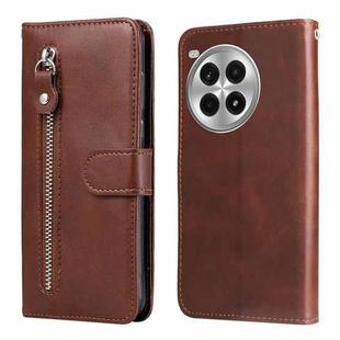 For OnePlus Ace 3 Pro Fashion Calf Texture Zipper Leather Phone Case(Brown)