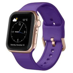 For Apple Watch Series 8 41mm Pin Buckle Silicone Watch Band(Purple)