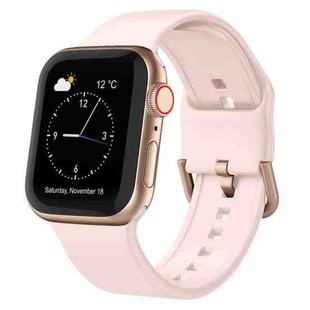 For Apple Watch Series 8 41mm Pin Buckle Silicone Watch Band(Pink Sand)